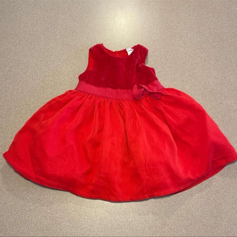 Red Sleeveless Dress with Bow carters 12 months
